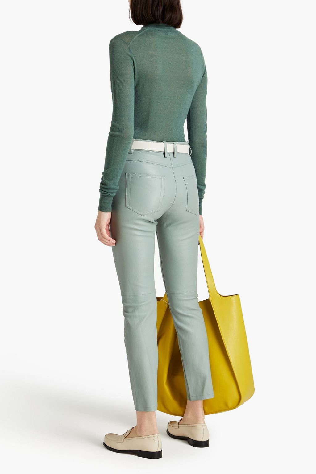JOSEPH Teddy leather slim-leg pants