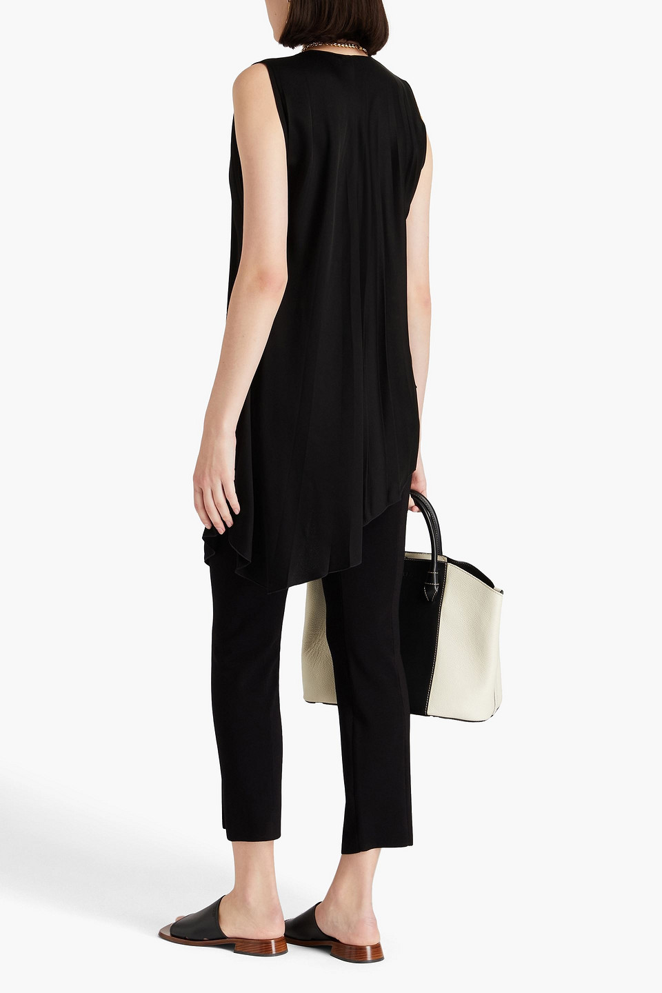 Joseph Dovehouse Asymmetric Crepe De Chine Top In Black