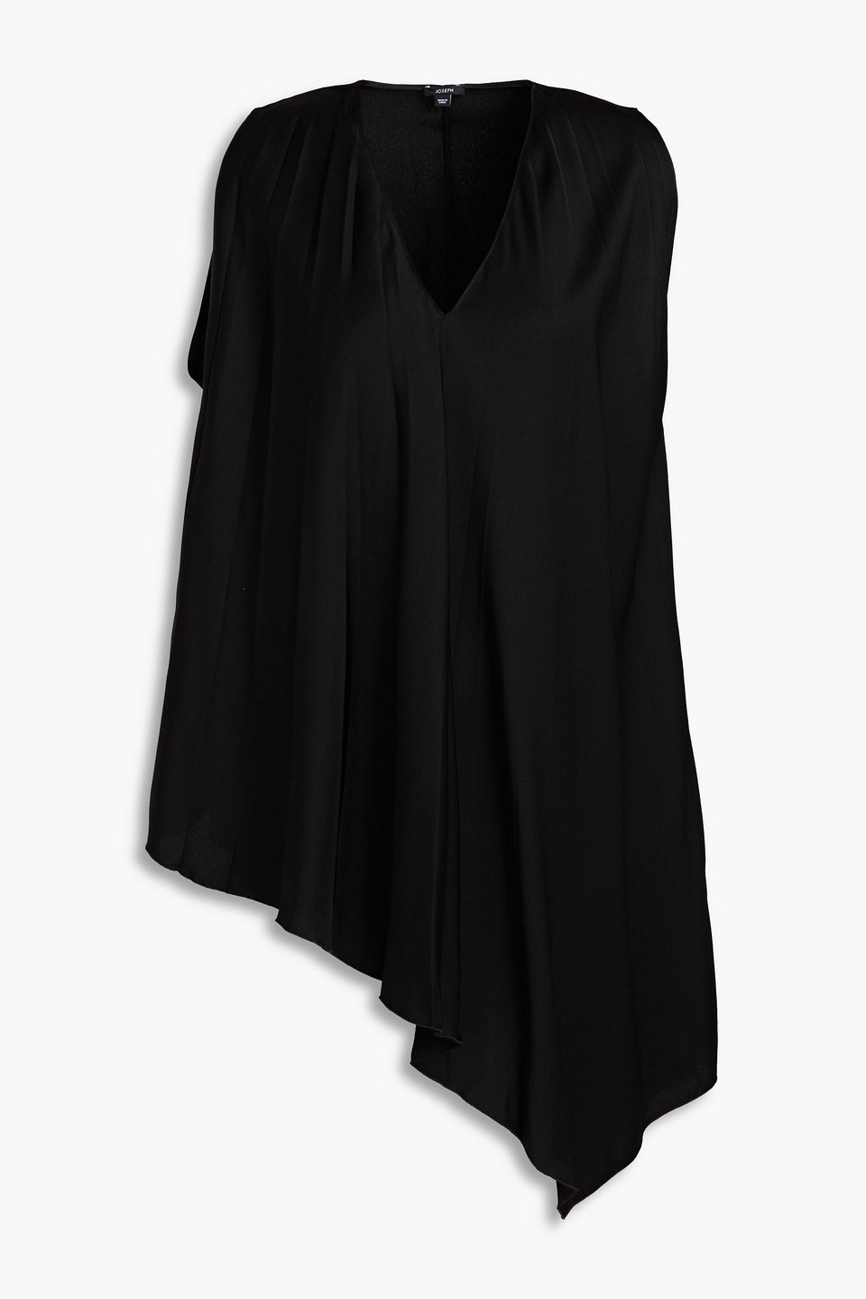 Joseph Dovehouse Asymmetric Crepe De Chine Top In Black