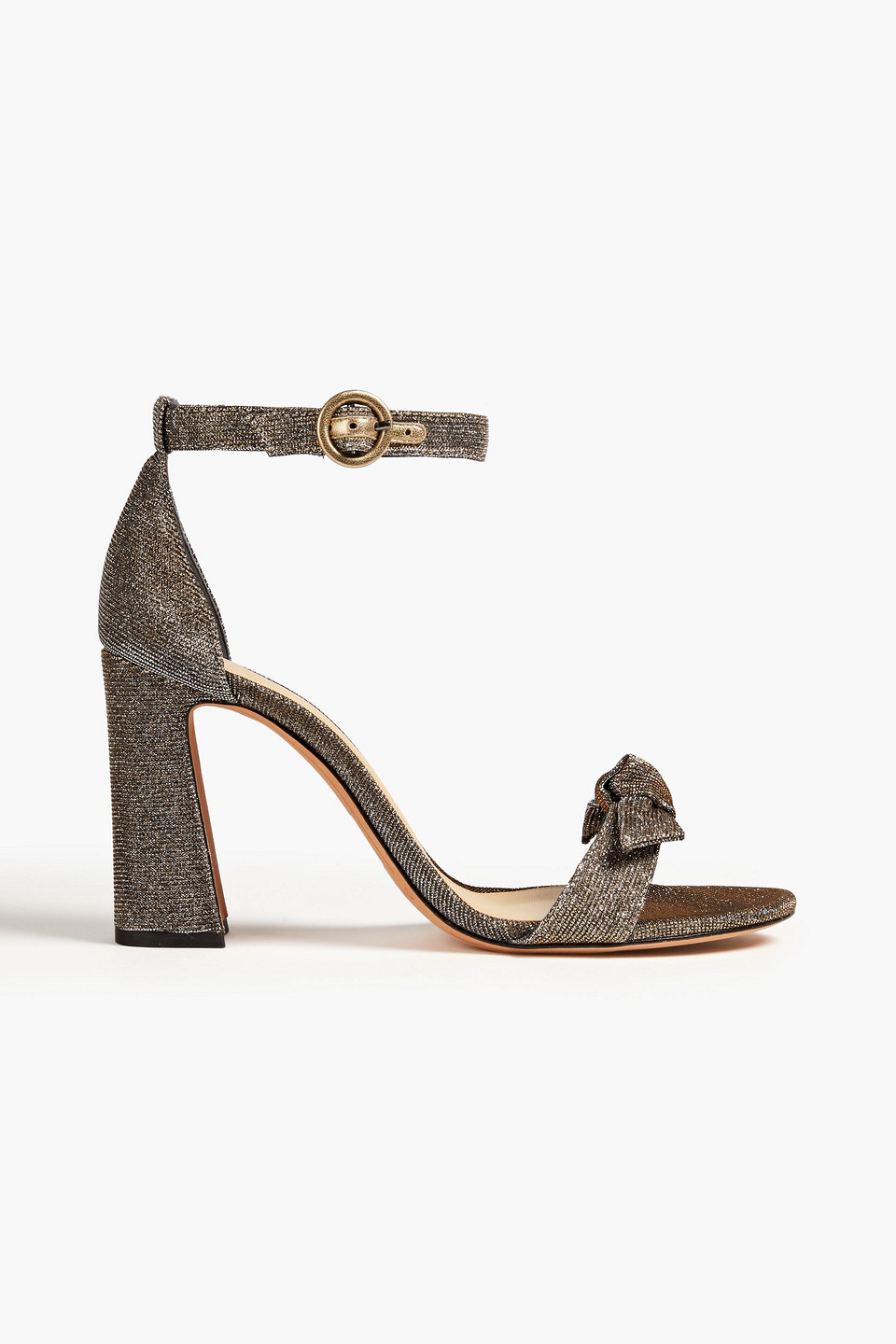 Alexandre Birman Clarita Bow-detailed Lamé Sandals In Silver