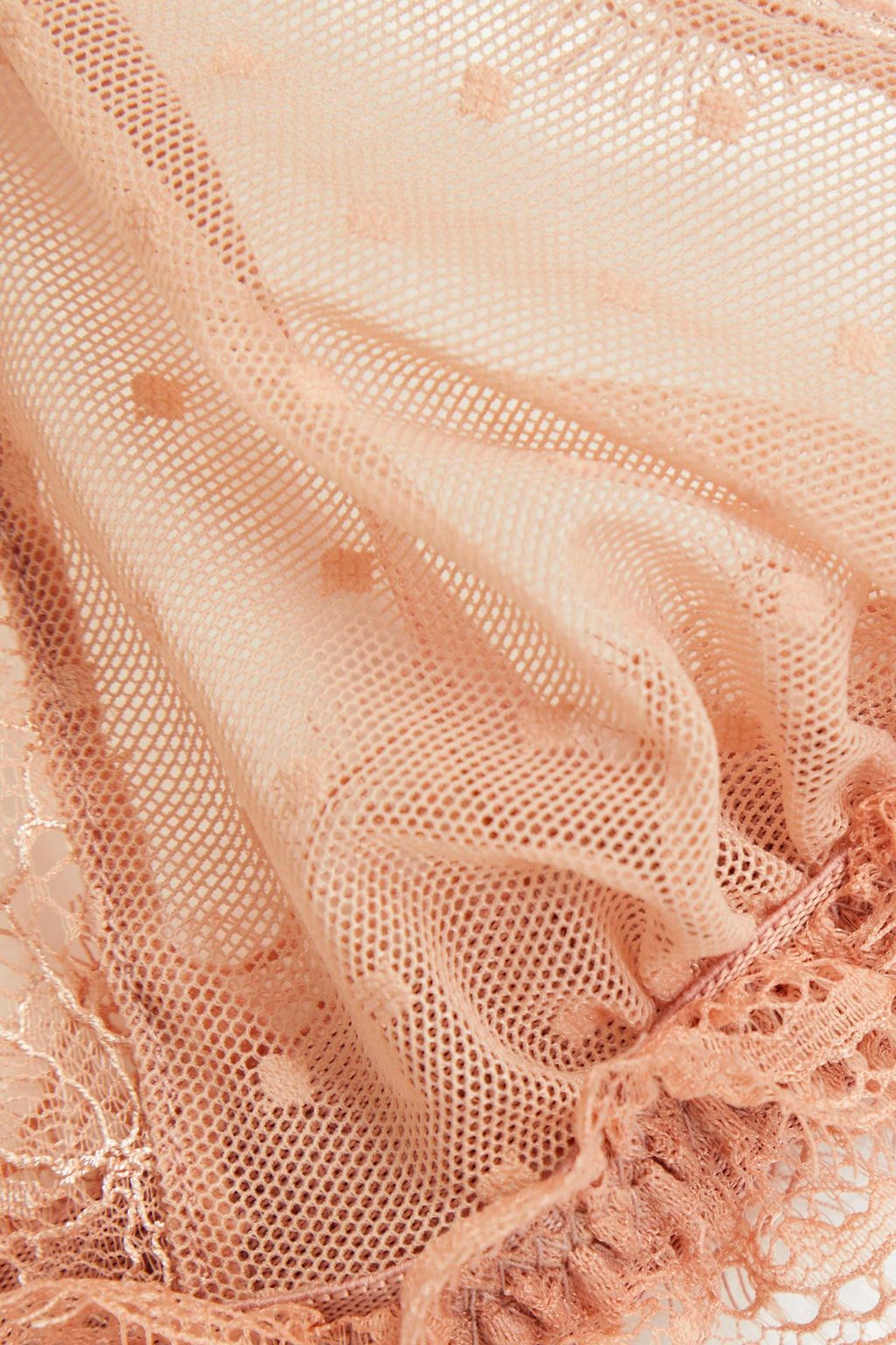 LOVE STORIES Lace-trimmed point d'esprit triangle bra