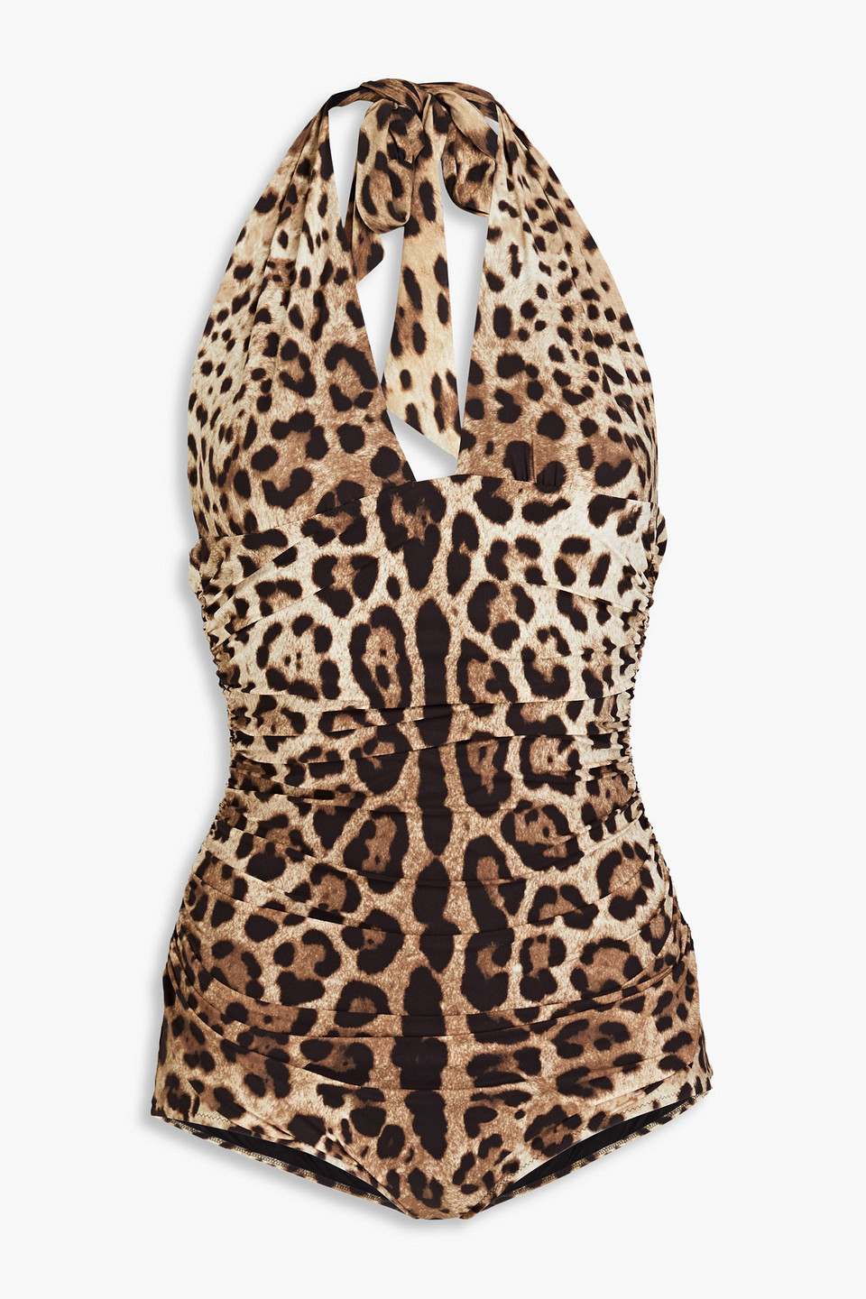 Dolce & Gabbana Women Leopard Printed Sensitive Fabric One-piece Swimsuit In Animalier