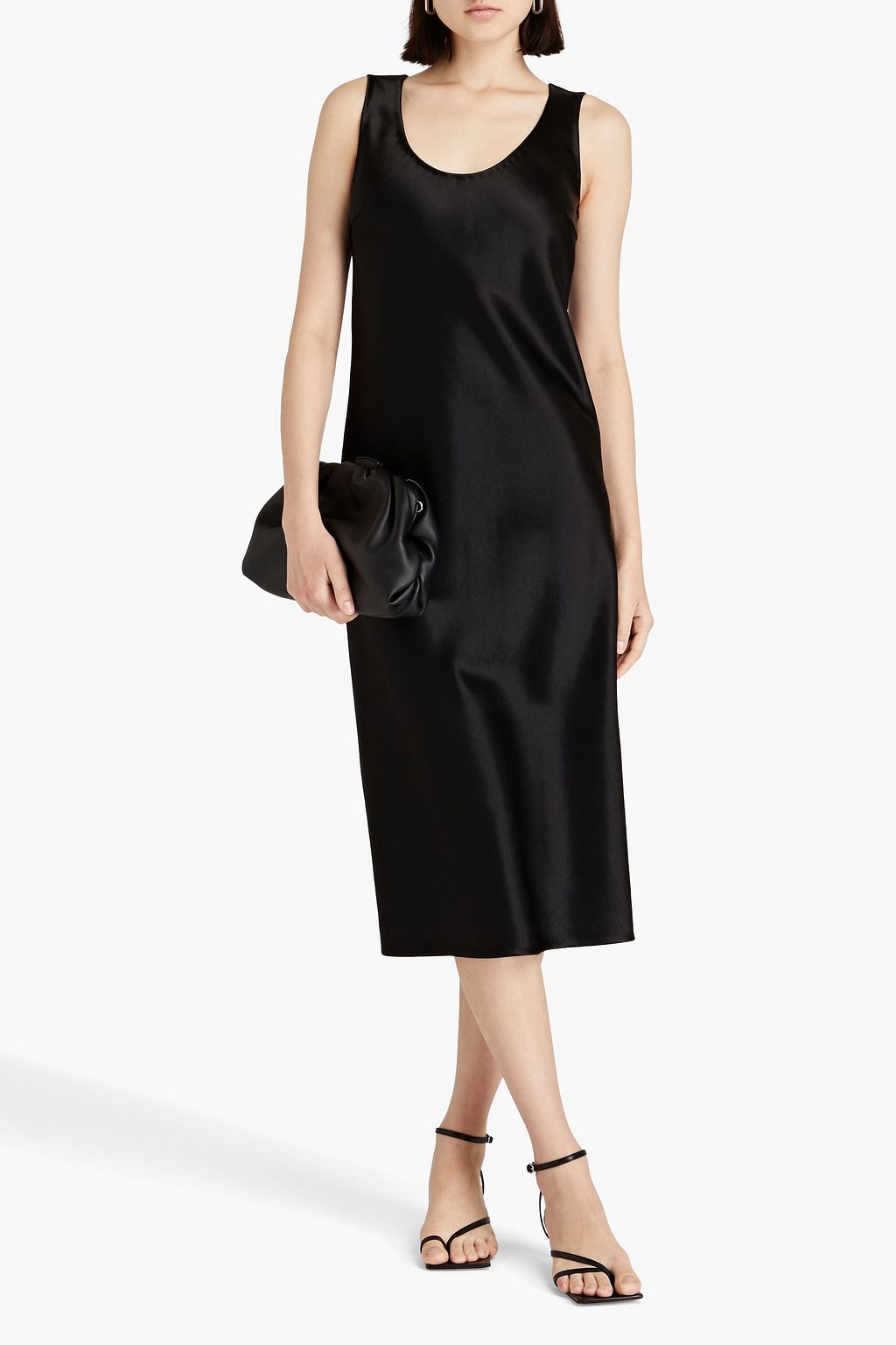 THEORY Satin-twill midi dress
