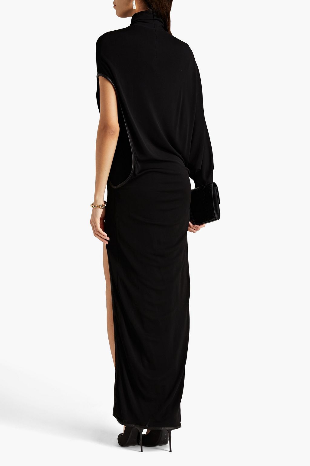 TOM FORD Maxikleid aus Crêpe mit asymmetrischer Schulterpartie