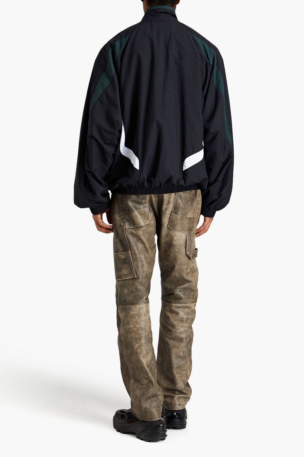 BALENCIAGA 오버사이즈 컬러블록 쉘 집업 재킷