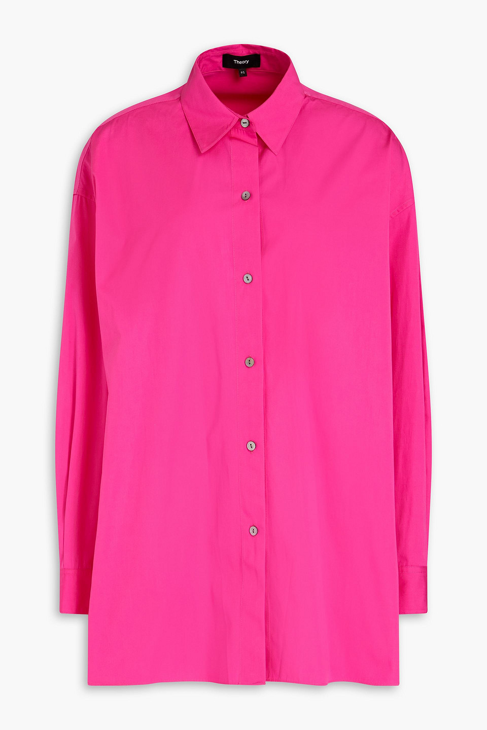 Theory Cotton-poplin Shirt In Fuchsia