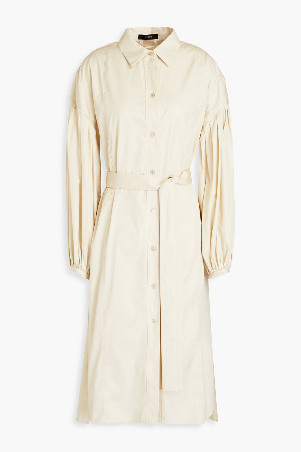 Joseph Montague Belted Cotton-poplin Midi Shirt Dress In Neutral