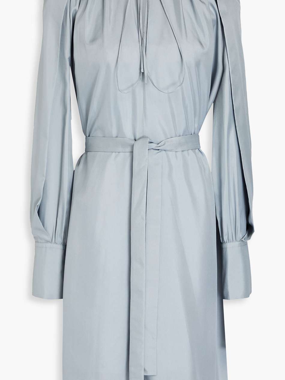 dewar pleated silk-habotai dress