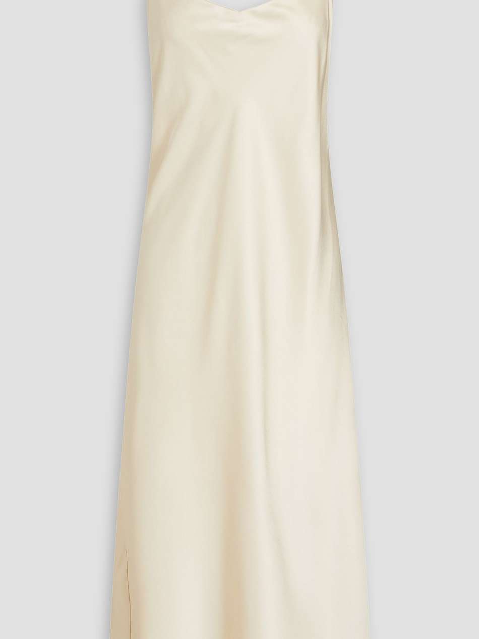 satin midi slip dress