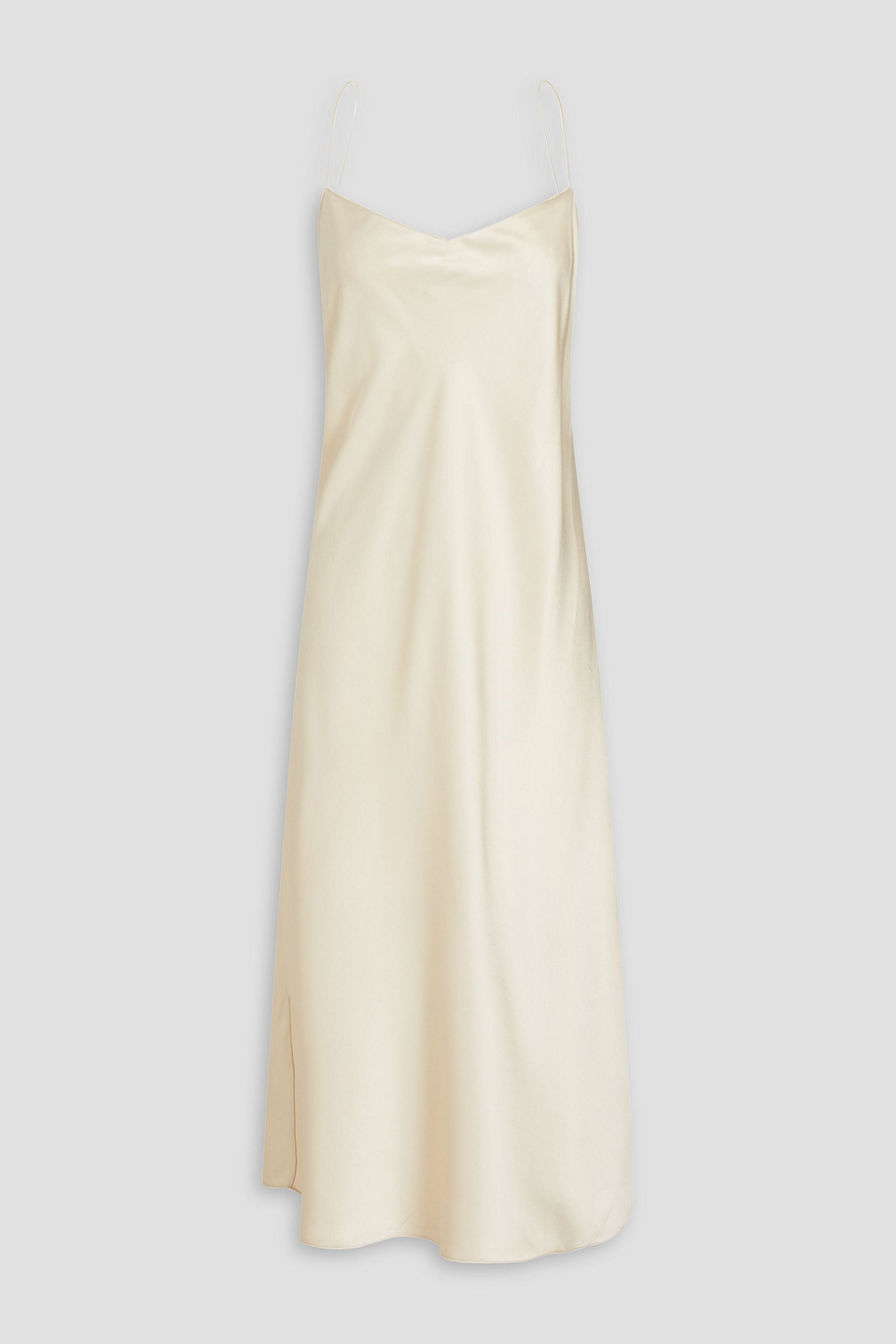 Theory Womens Satin Midi Slip Dress In Cream