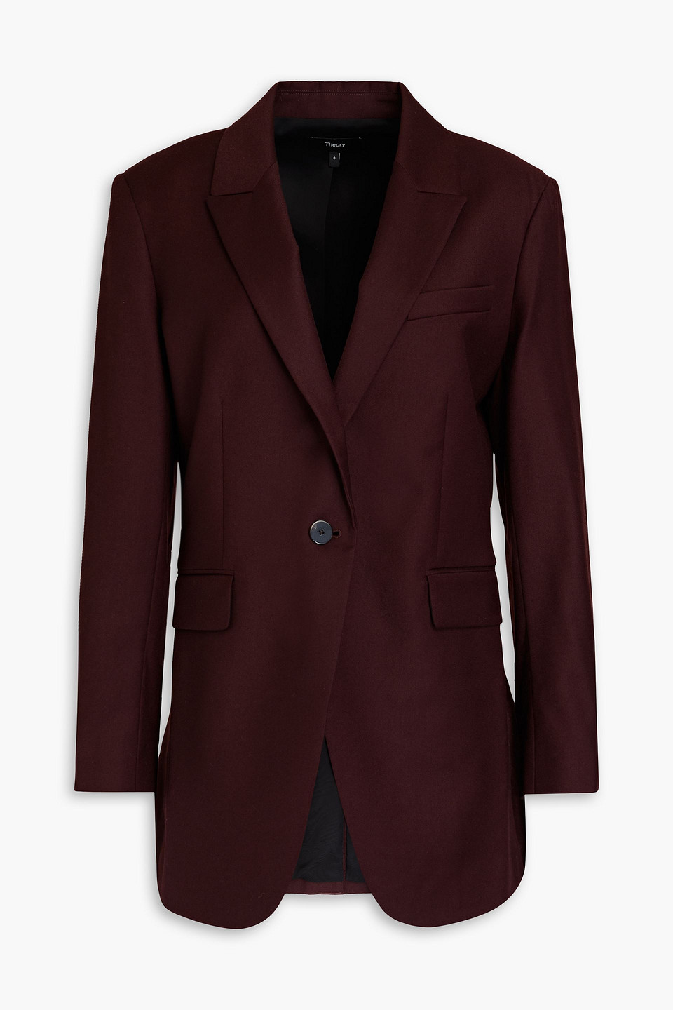 Theory Wool Blazer In Burgundy