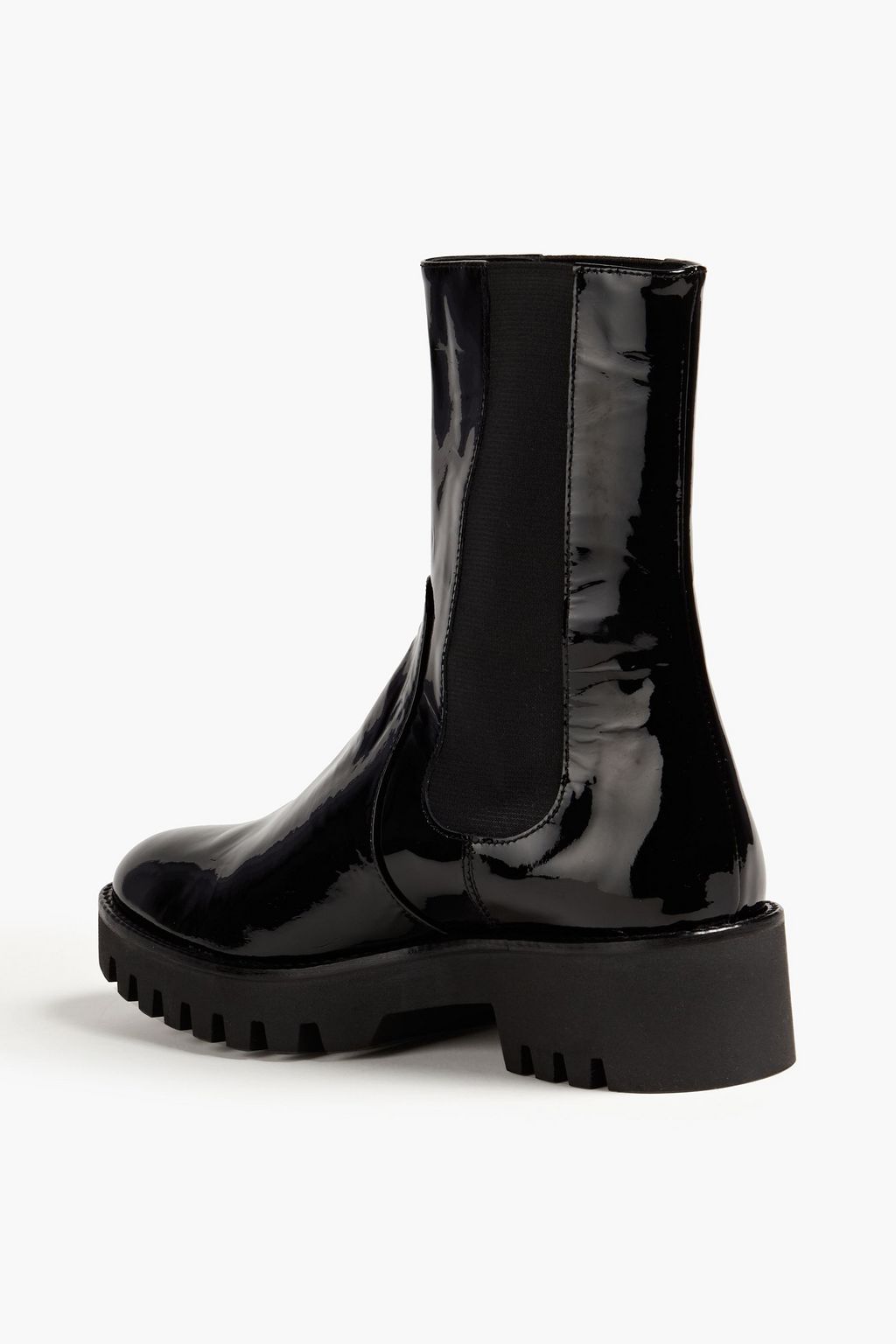 THEORY Patent-leather chelsea boots