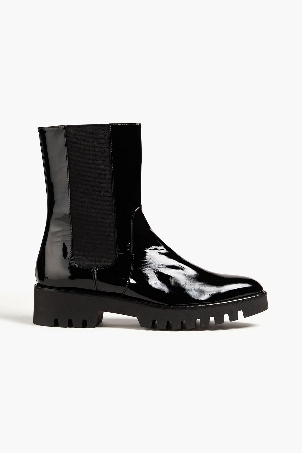 THEORY Patent-leather chelsea boots | THE OUTNET