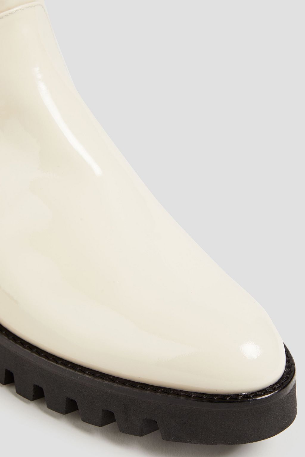 THEORY Patent-leather chelsea boots