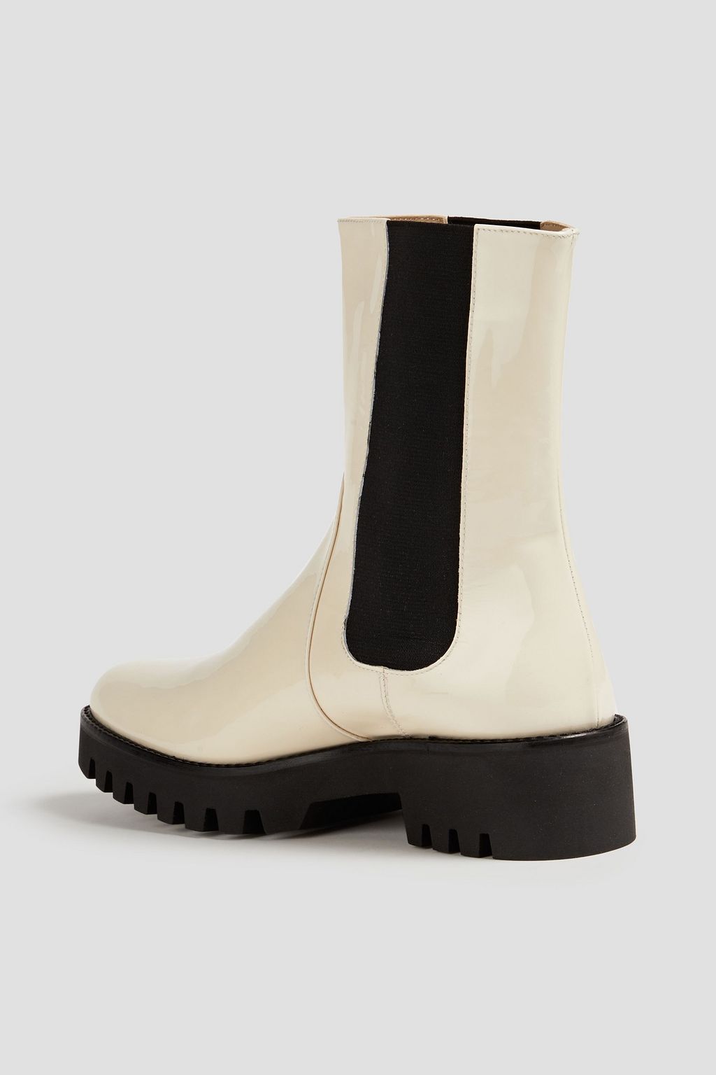 THEORY Patent-leather chelsea boots
