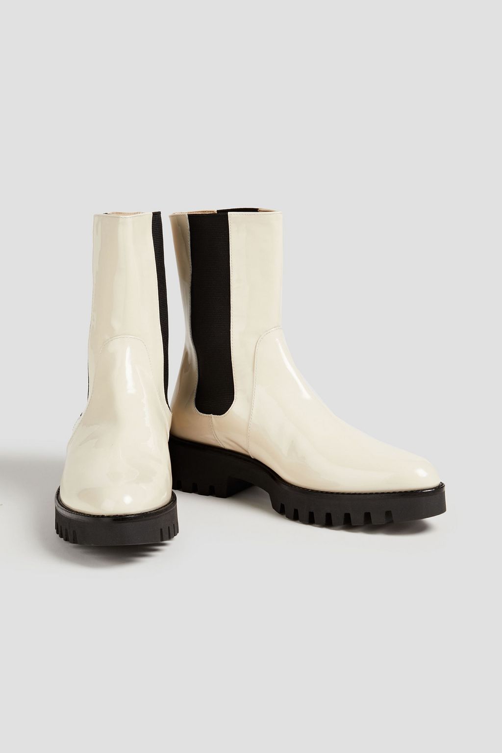 THEORY Patent-leather chelsea boots | THE OUTNET