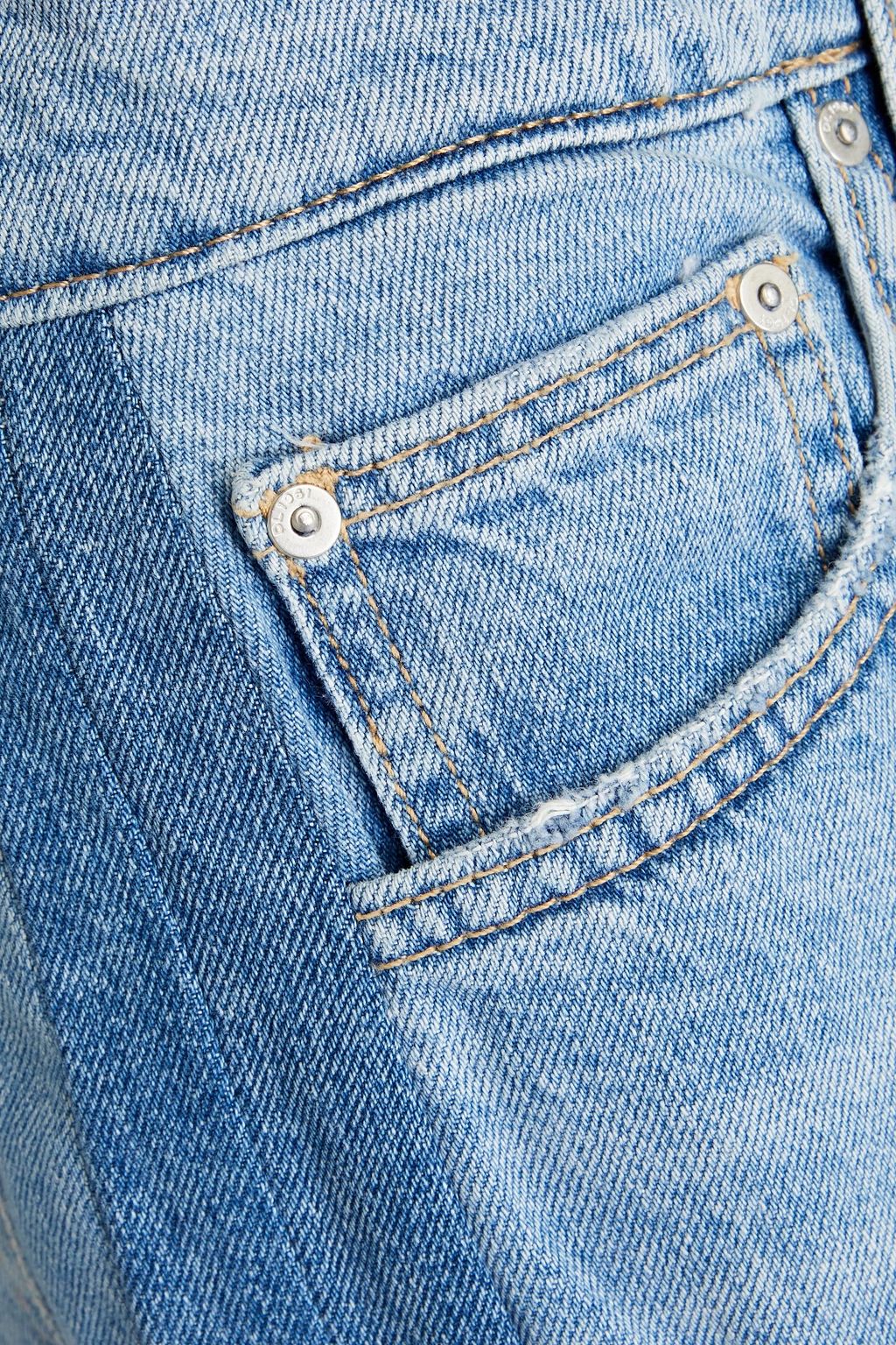 DL1961 Hepburn hoch sitzende Hose mit weitem Bein in Distressed-Optik