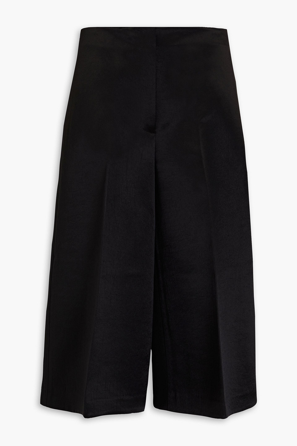 Theory Cropped Wide-leg Pant In Double Weave In Black