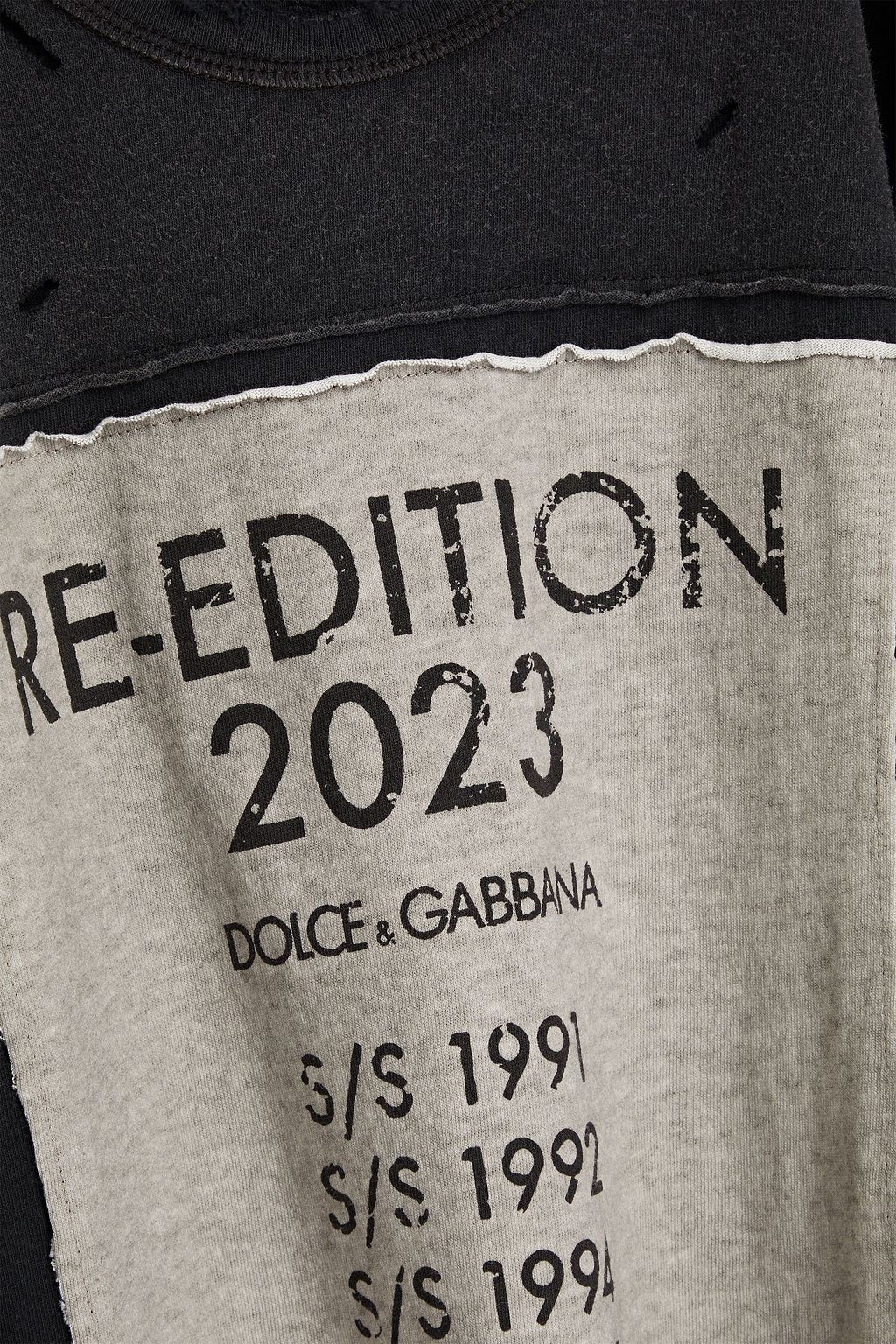DOLCE&GABBANA Distressed printed cotton-jersey T-shirt