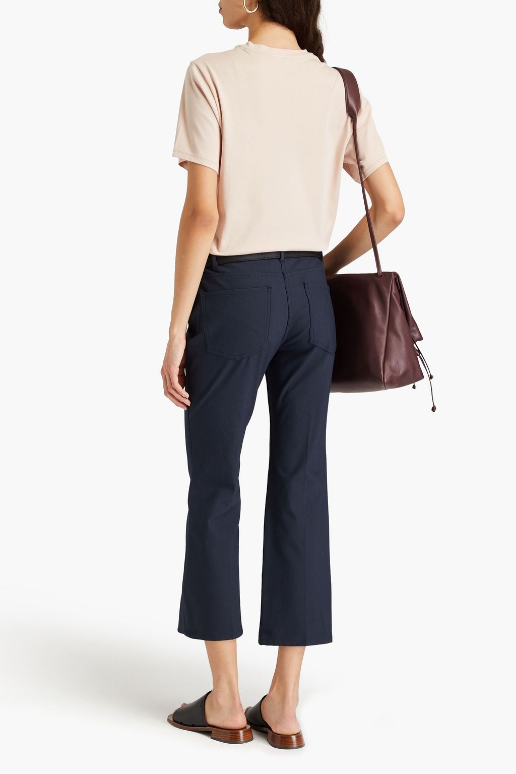 THEORY Kick 5 cropped cotton-blend bootcut pants