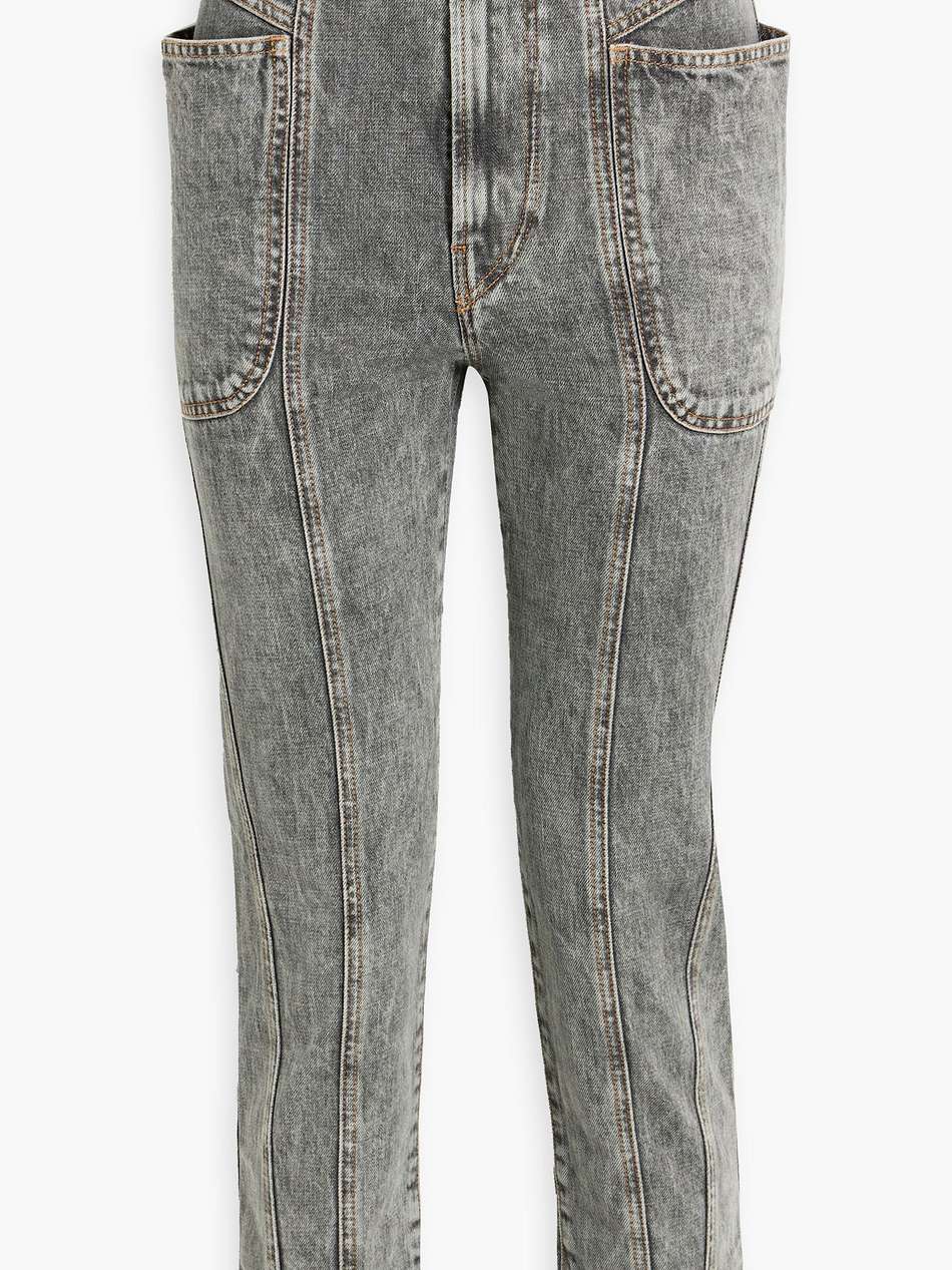 tucscon cropped acid-wash slim-leg jeans