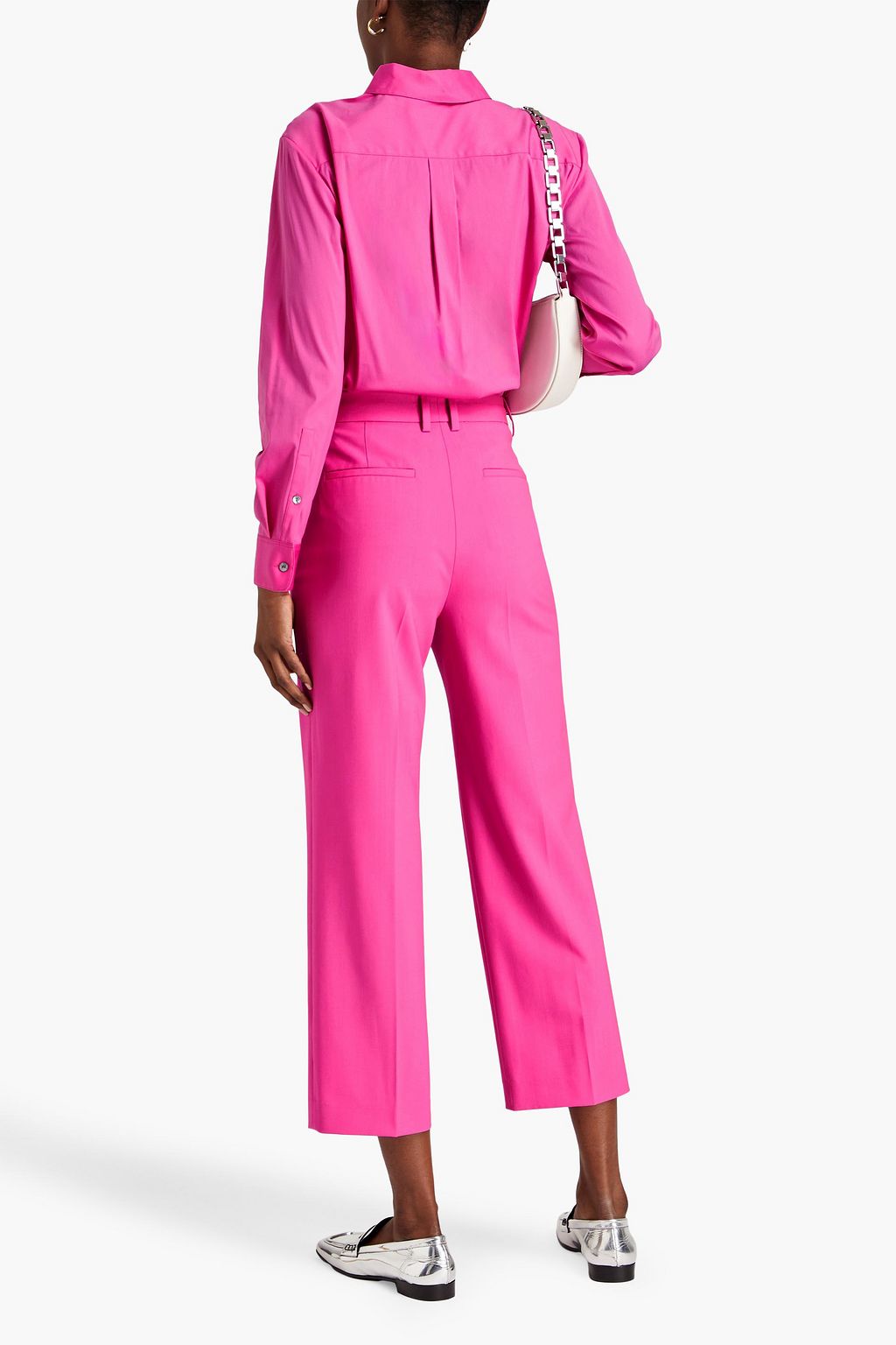THEORY Cropped wool-blend straight-leg pants