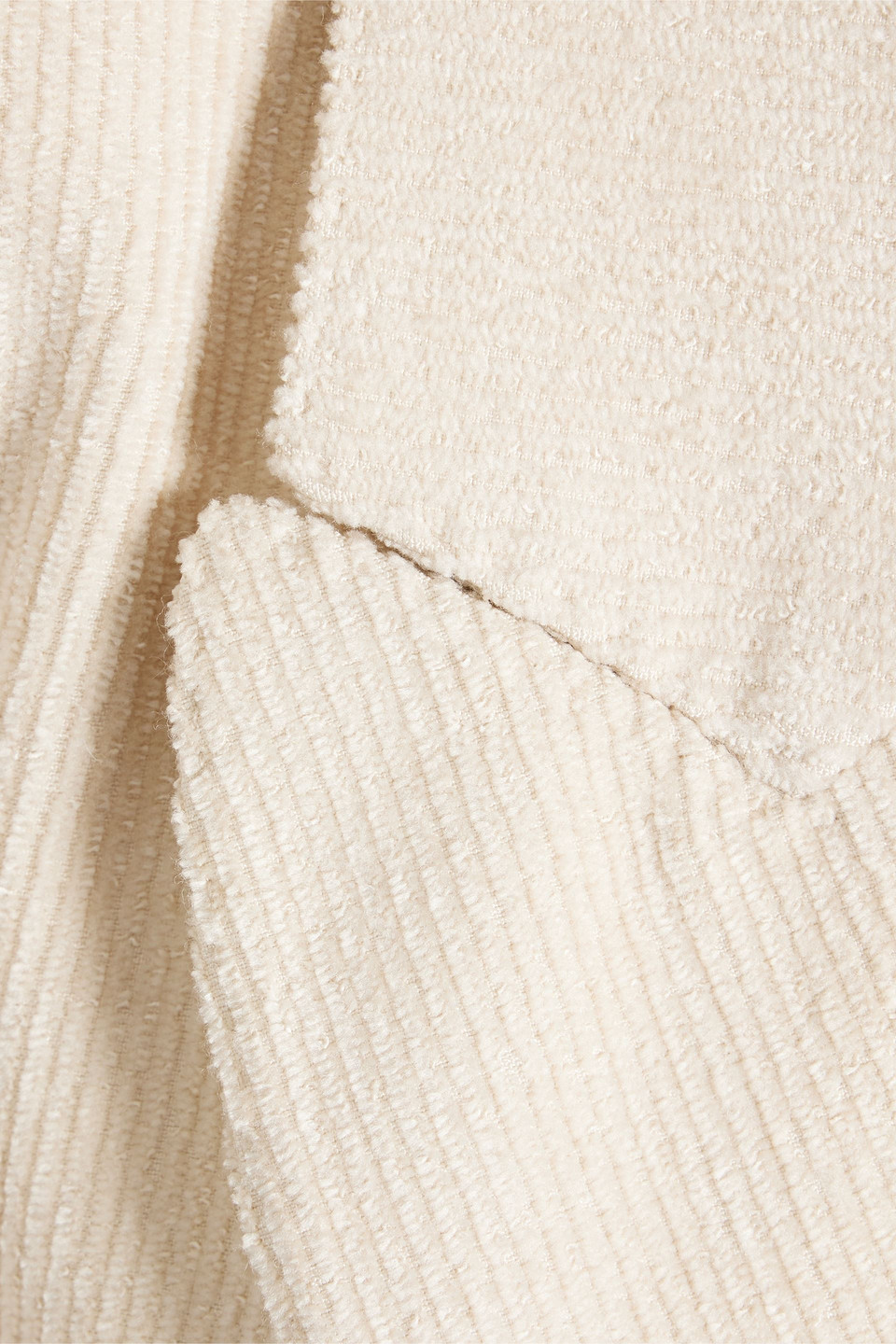 Brunello Cucinelli Belted Bead-embellished Corduroy Blazer In Ecru