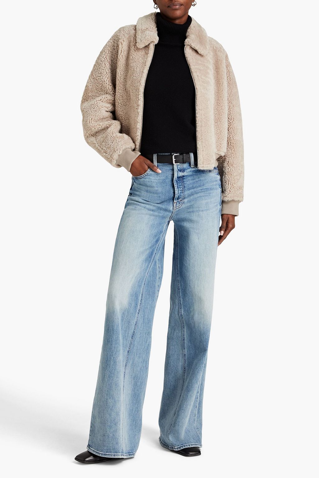 THEORY Dolman shearling jacket
