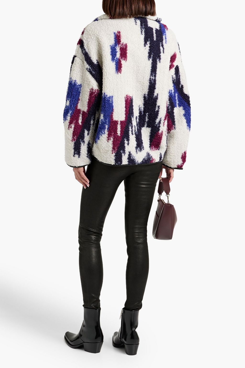 MARANT ÉTOILE フリース ハーフジップ スウェットシャツ プリント入り