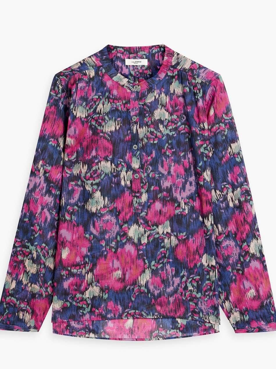 maria printed cotton-voile top
