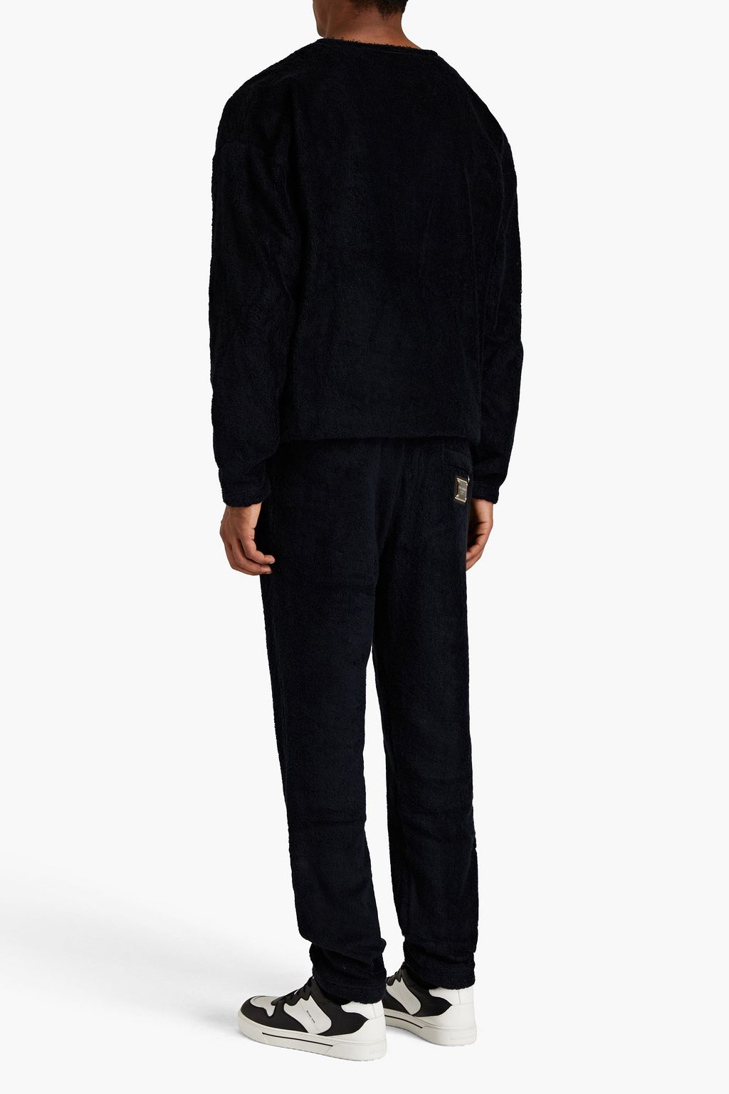 DOLCE&GABBANA Appliquéd cotton-terry drawstring sweatpants