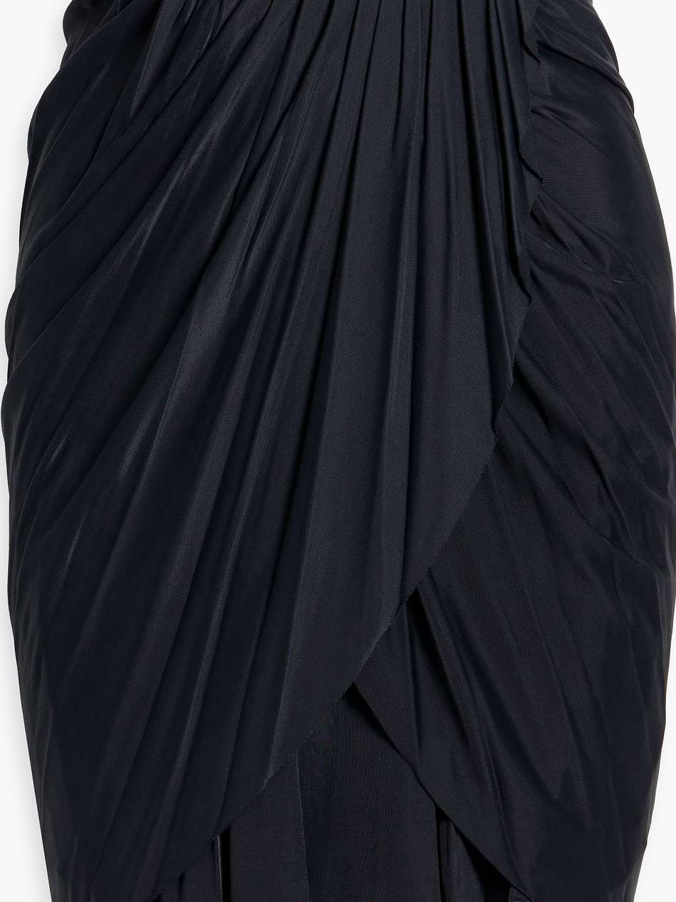 wrap-effect draped jersey mini skirt