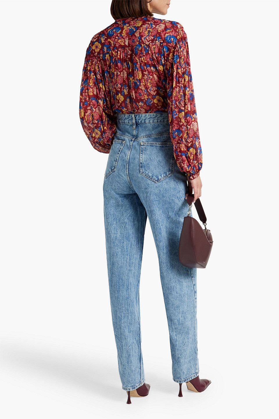 ISABEL MARANT ÉTOILE KILEDIA FLORAL-PRINT GEORGETTE BLOUSE 