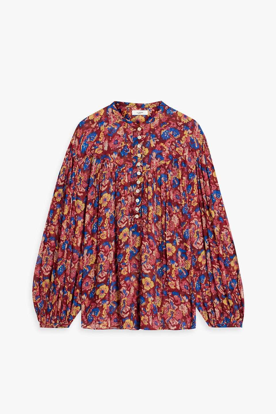 Isabel Marant Étoile Kiledia Floral-print Georgette Blouse In Claret