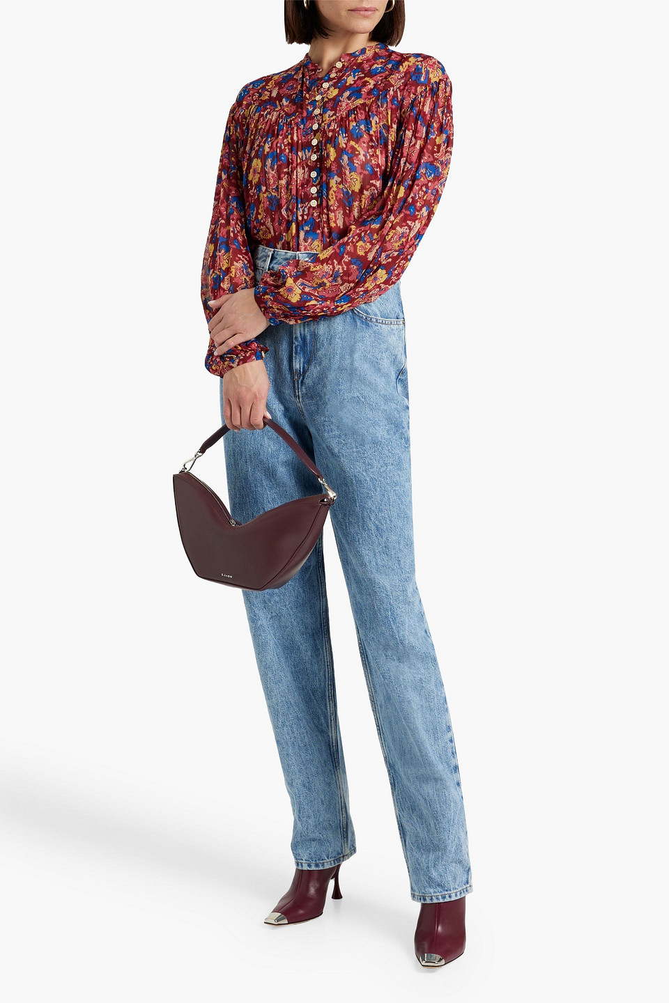ISABEL MARANT ÉTOILE KILEDIA FLORAL-PRINT GEORGETTE BLOUSE 