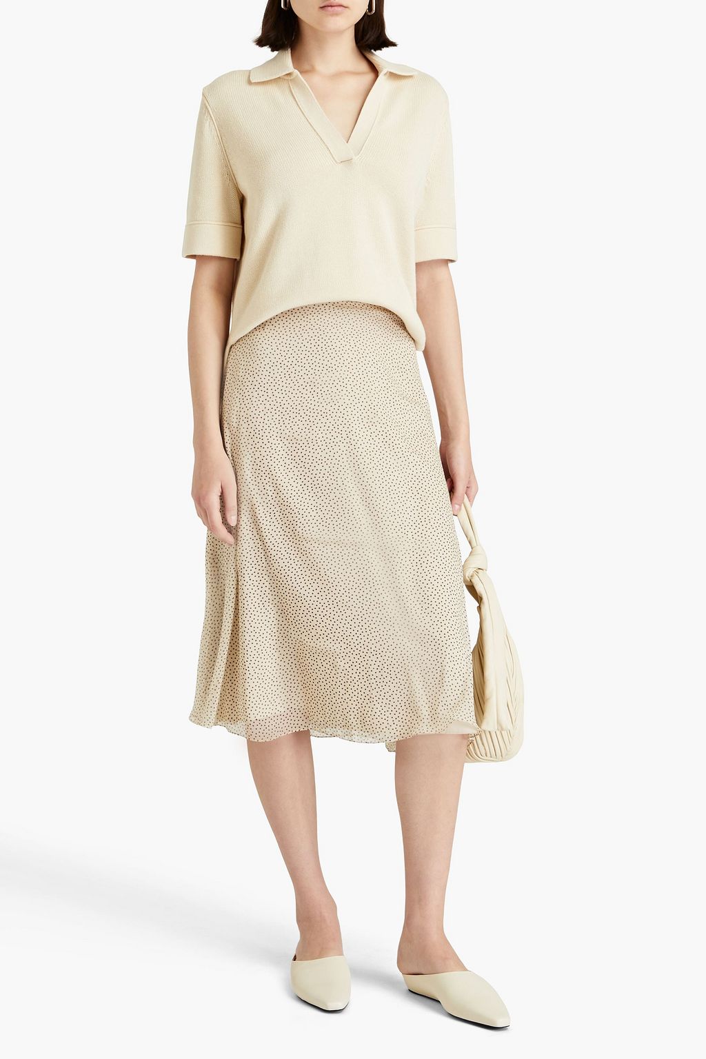 THEORY Cotton and cashmere-blend polo sweater