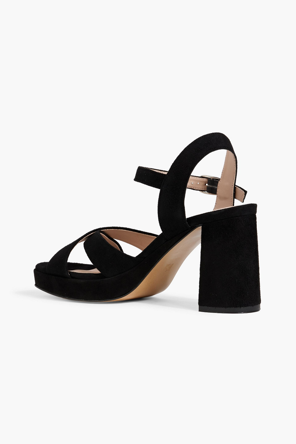 Shop Iris & Ink Estelle Suede Platform Sandals In Black