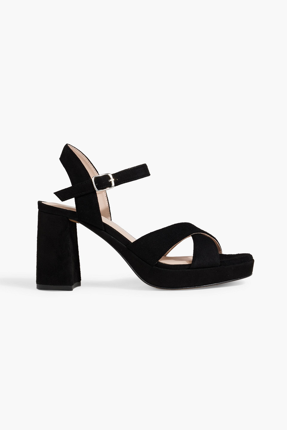 Iris & Ink Estelle Suede Platform Sandals In Black