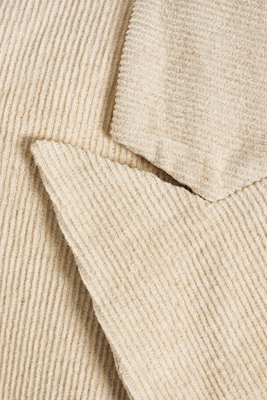 BRUNELLO CUCINELLI معطف مصنوع من كتّان مخمل مضلّع ومزود بصفين من الأزرار