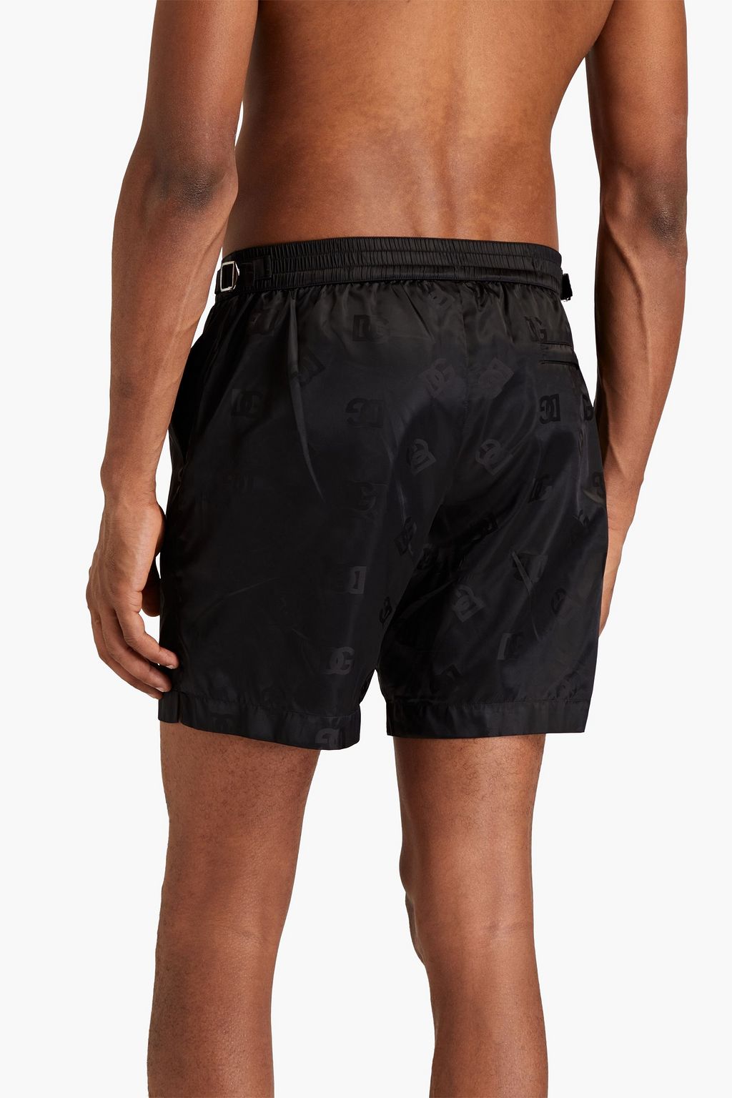 DOLCE&GABBANA BEACHWEAR Mid-length jacquard swim shorts