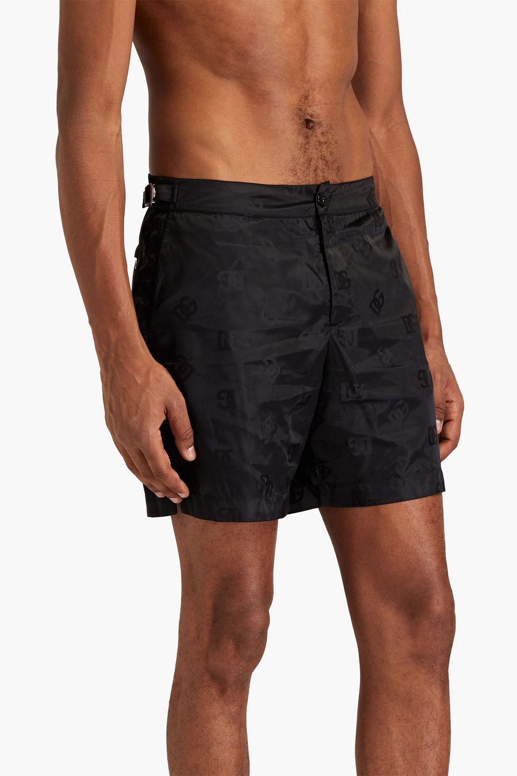 DOLCE&GABBANA BEACHWEAR Mid-length jacquard swim shorts