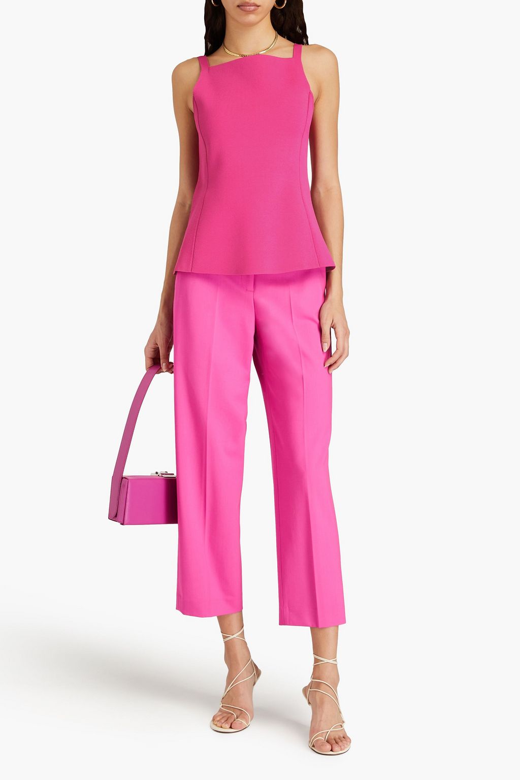THEORY Ponte peplum top