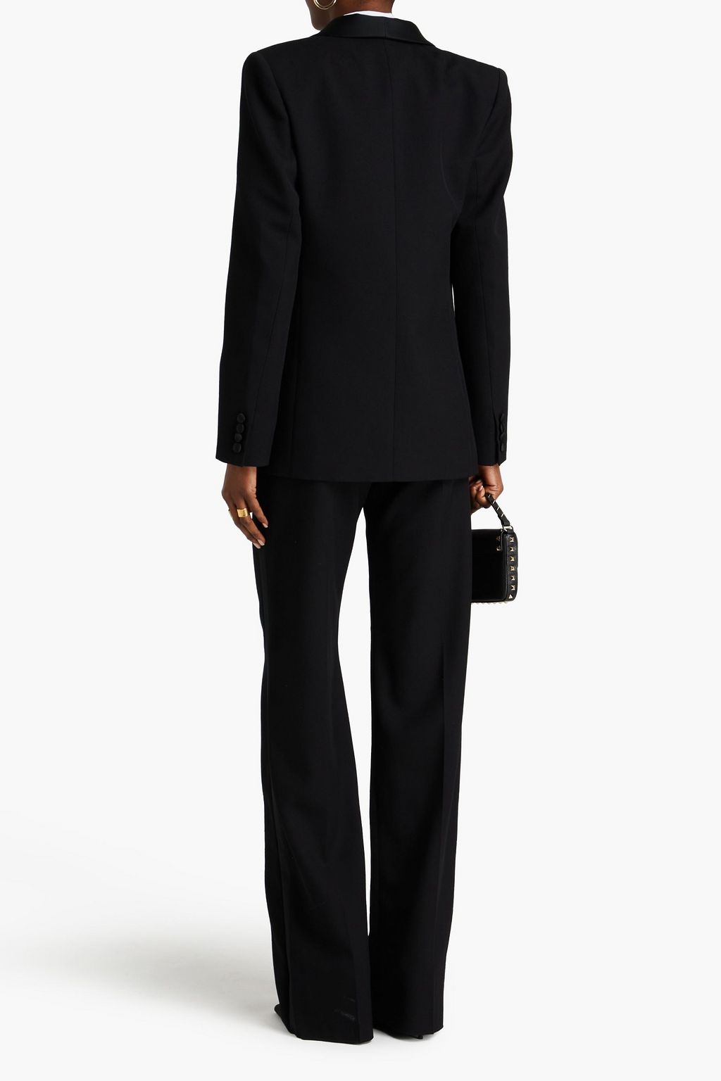 VALENTINO GARAVANI Satin-trimmed wool-twill blazer