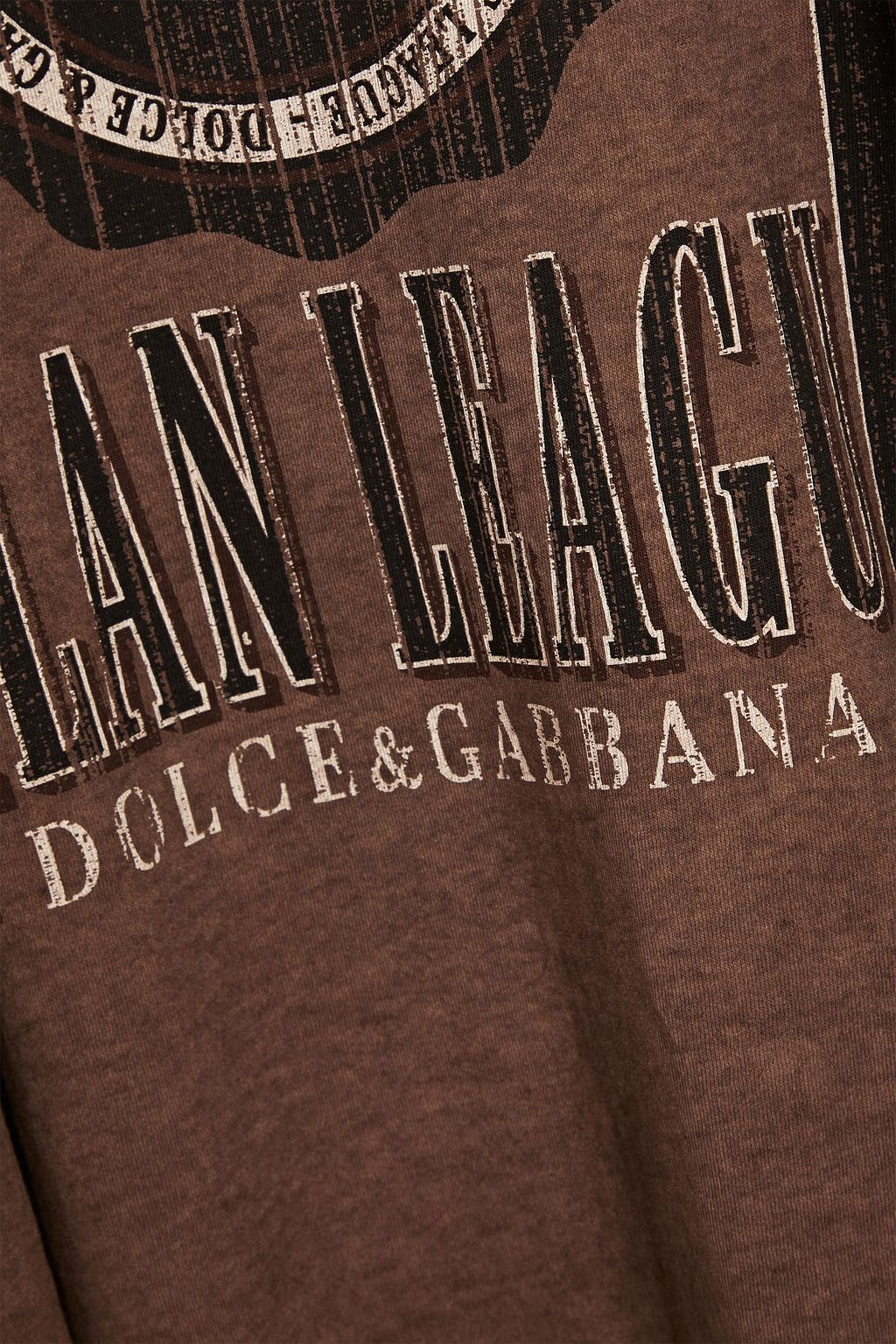 DOLCE&GABBANA Bedrucktes T-Shirt aus Baumwoll-Jersey in Distressed-Optik