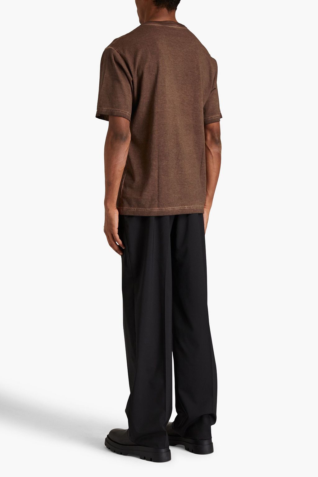 DOLCE&GABBANA Bedrucktes T-Shirt aus Baumwoll-Jersey in Distressed-Optik