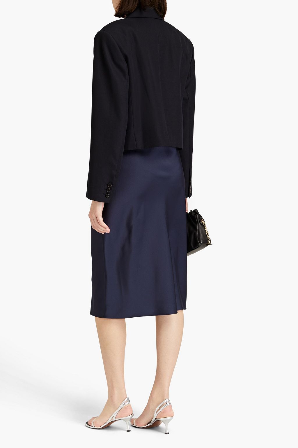 THEORY Satin midi skirt