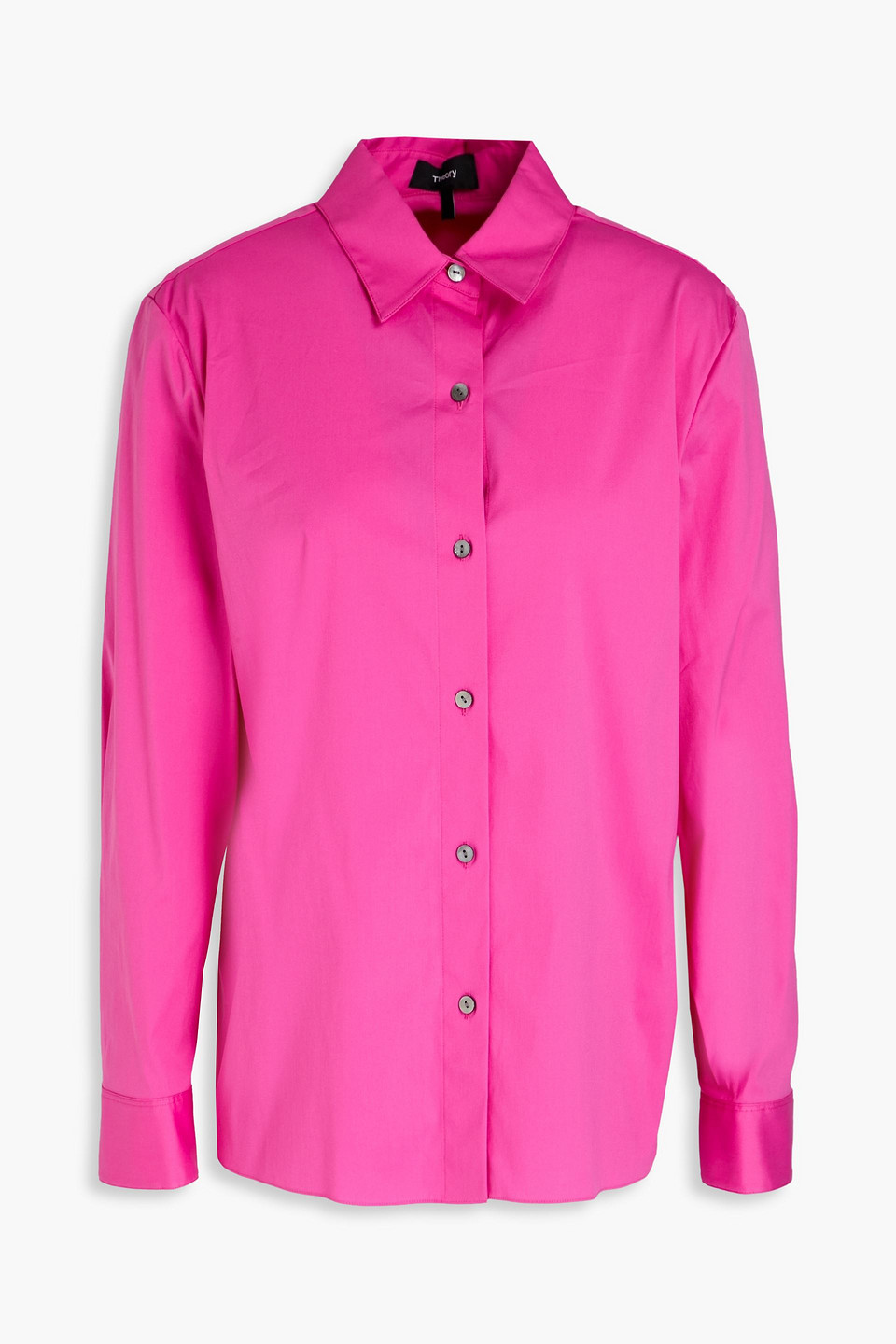 Theory Cotton-blend Poplin Shirt In Pink