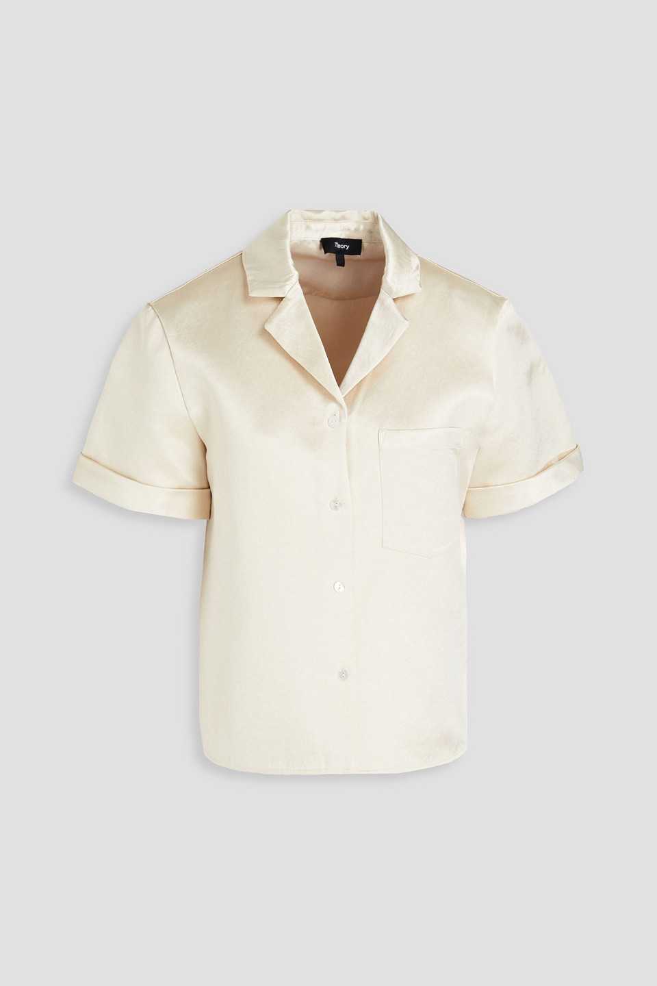 Theory Satin-twill Shirt In Neutral