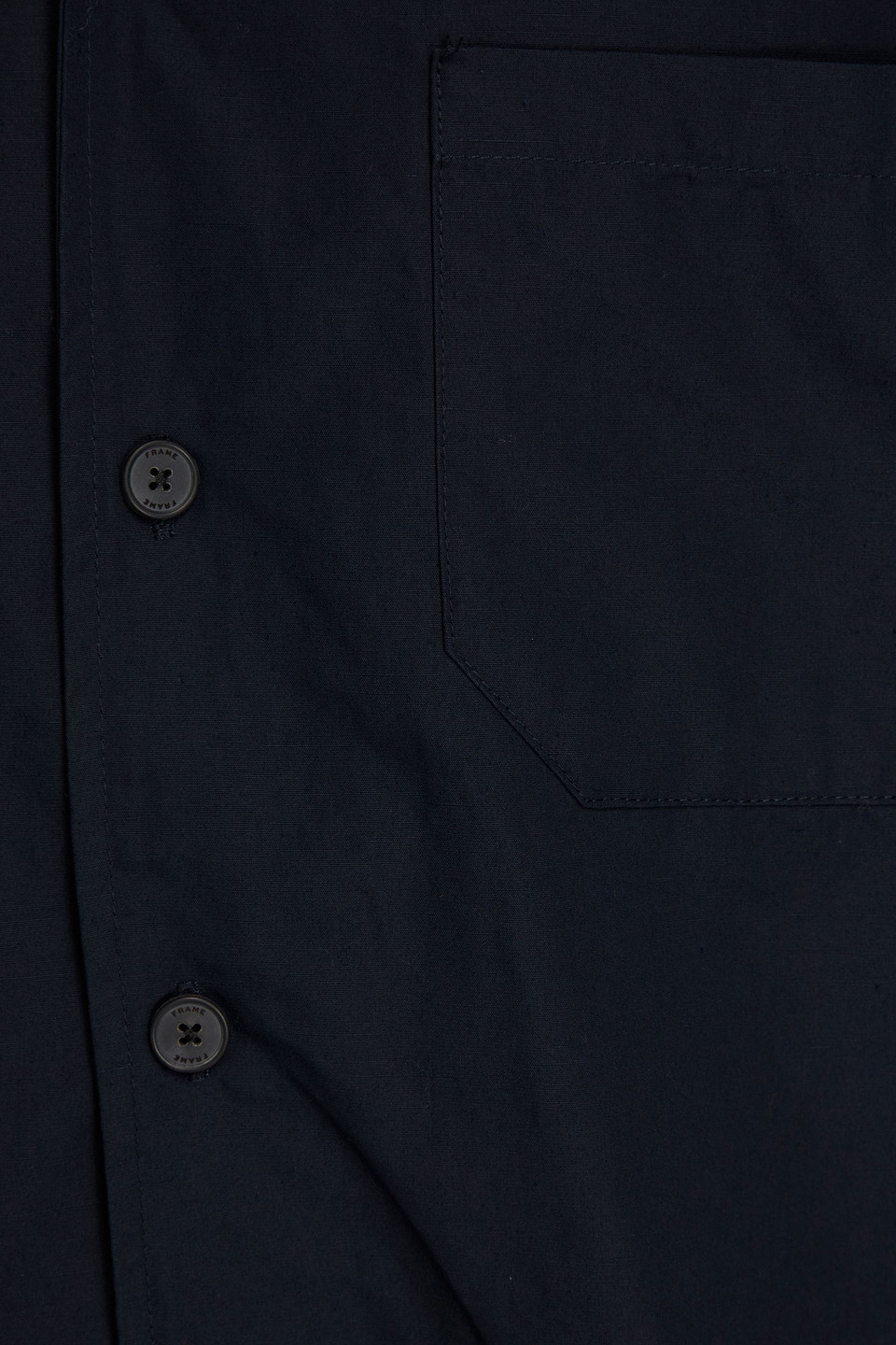 Shop Frame Cotton And Linen-blend Shirt In Navy