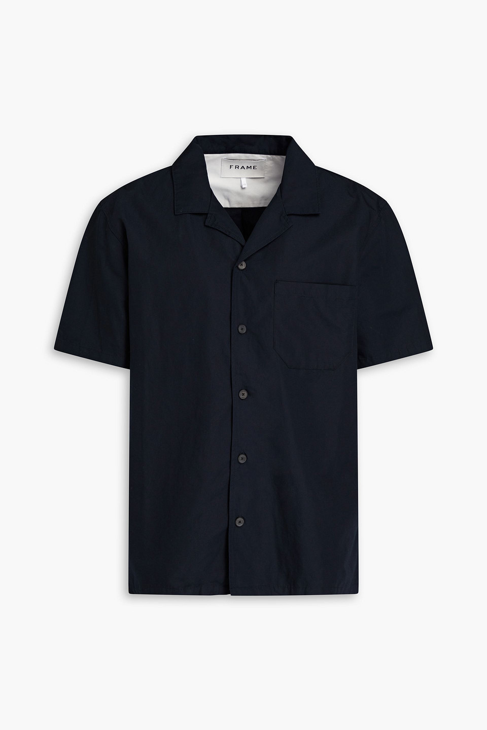 Frame Cotton And Linen-blend Shirt In Navy